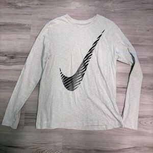 Nike Light Gray Long Sleeve with Black Swoosh